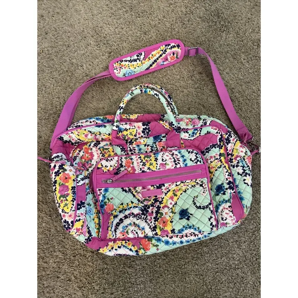Vera Bradley Iconic Small Duffle and Travel Wildflower Paisley New No Tag